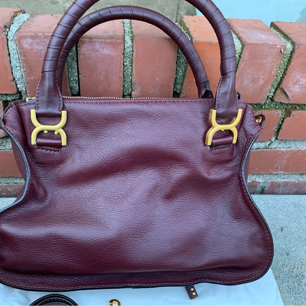 Chloe Marcie Medium Double Carry Satchel Bag in Grained Leather - Picture 4 of 13